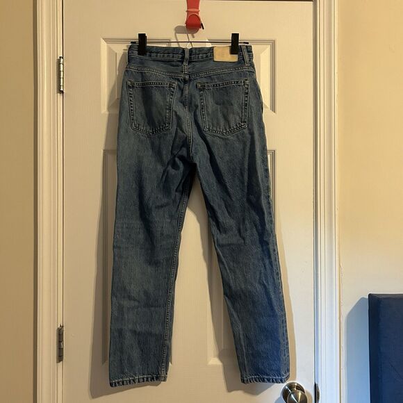 Everlane Jeans Women's 25 Blue 90's Cheeky Denim Cotton Button Fly Straight Leg - Picture 5 of 9